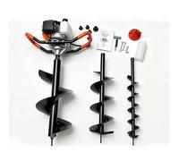 Tarière thermique 52cc 2 temps avec mèches 100mm 200mm 300mm kit outils bidon mélangeur entonnoir manuel perceuse de sol puissante