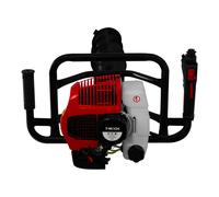 Tarière Thermique 52cc Foreuse à Essence avcec 3 Forets 82cm avec Ø 102 mm, 152 mm & 200 mm [Entonnoir, Trousse d'outils & Kit EPI INCLUS] Rallonge 60 cm - Jardinage, Creuser, Digger,