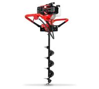 EBERTH Tarière Thermique Foreuse de Terre Tarière à Essence 3CV, 3 Forets de 100mm, 150mm, 200mm de Diamètre Inclus, Grande Poignée, 52ccm, Moteur 2 Temps, Réservoir de 1,2L, Embrayage Centrifuge