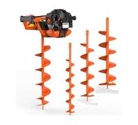 Fuxtec Tarière Thermique FX-EB152 avec 3 mèches 80cm de Longueur, diamètre 100, 150 et 200 mm, Easy Starter, Cadre Tubulaire en Acier, Horticulture, Sylviculture, Poteau, Fondation, Plantation