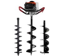 Tarière Thermique,Motoculteur Thermique,199cc 2 Temps + 3 Forets (100/150/200mm) Jardinage/Plantation D’Arbres/Poteaux,économie Carburant,Jardiniers/Privés 4/6/8cm