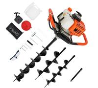 Tarière Thermique pour Perceuse Manuelle 52cc avec 3 forets 100/150/200mm | Moteur 2-temps puissance 1.98CV, profondeur max 108cm. Faible conso, démarrage facile. Idéal clôture, plantation, jardinage