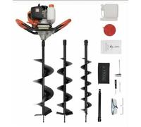 Tarière Thermique Professionnelle 52cc, 3 Mèches 10/15/20cm, Rallonge 30cm, Kit Complet