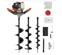 Tarière Thermique Professionnelle 52cc avec 3 Mèches, Rallonge et Kit de Sécurité