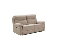 TARIFA - Canapé 3 Places Relax Manuel Beige Tissu Waterproof - CHITRA