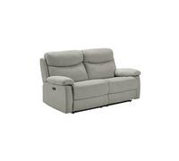 TARIFA - Canapé 3 Places Relax Manuel Gris Clair Tissu Waterproof -