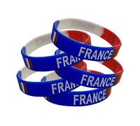 TARIFA UNITED Lot bracelet 5 elastique drapeau francais bracelet homme femmedrapeau français kit supporter France bleu blanc rouge France accessoire caoutchouc