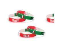 TARIFA UNITED Lot de 5 Bracelets en Silicone Drapeau Italien - Gadgets et Souvenir de l'Italie - Bracelets en Caoutchouc Colorés