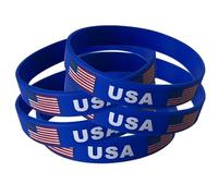 TARIFA UNITED USA bracelet femme bracelet homme braceletes elastique lot braceletes 5 Drapeau Americain caoutchouc deco USA Souvenirs decoration fete