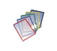 Tarifold 114002 Lot de 10 pochettes en PVC avec pommes de pin pour écran mural et porte-documents en métal Blanc Format A4