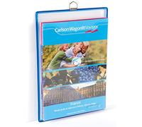Tarifold Porte-brochures DJOIS mural A4 portrait 1 anse PVC rigide cadre bleu - lot de 5