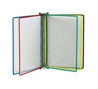 Tarifold Fr 416169 - Kit Support Mural Dos Magnétique et 5 pochettes A4 PVC pivots métal, couleur Assortie