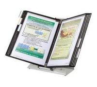 Tarifold 434157 Pupitre en PVC avec 10 poches A4 (Noir/argent)