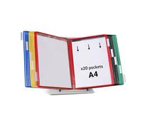 Tarifold 434209 Technic Pupitre de bureau avec 10 onglets et 20 pochettes couleurs assorties Format A4