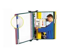TARIFOLD Djois 415109 Système de présentation mural en métal, format A5, 10 poches, assorties, 1 pièce, protège et organise les documents, accès instantané, idéal pour les bureaux et les magasins