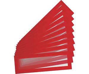 Tarifold Es 195203 - Pack de 10 cadres magnétiques porte-titres A5/A4 - pour étiquettes (55 x 210 mm de long) - Magneto PRO pour tableaux magnétiques, couleur rouge
