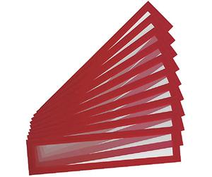 Tarifold Es 195213 - Pack de 10 cadres magnétiques porte-titres A4/A3 - (55 x 297 mm) Magneto PRO pour tableaux magnétiques, couleur rouge
