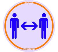 Tarifold Es 197870 Lot de 2 panneaux adhésifs pour sol Distance sociale SILUETA, Maintient la distance