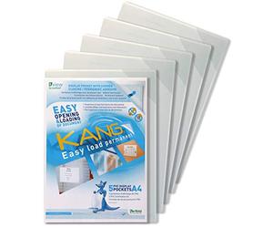 Tarifold Fr 194680- Lot de 5 Kang Easy Load, Pochettes porte affiche A4 Autocollant, insertion facile et rapide au coin- Transparent (Lot 5 pcs)