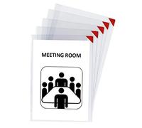 Tarifold FR 195770- Pack 5 Pochettes Plastique Adhésive A5 Autocollante, Cadre d’Affichage repositionnable A5, Kang Easy clic Coin Rouge, 5 unités