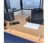 Tarifold Fr 197900- Écran Protection Comptoir Acrylique avec passe document |Panneau Protection 60 cm x 65 cm x 30 cm