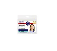 Tarifold Fr 200450- Multibadge pour 4 Badges format Carte, Fermeture scratch - 94 × 93 mm, Transparent (Lot 10 pcs)