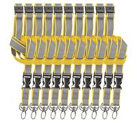 Tarifold Fr 200534 - Cordon Lanière Réfléchissant pour Badge d’Identification| Lanière de Sécurité Tour de Cou Détachable Porte-Badge, Clés, Jaune/Gris (55cm, Lot 10 pcs)