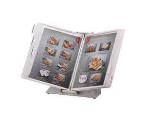 Tarifold Fr 434152 - Présentoir de table| Kit Pupitre Antimicrobien Sterifold, 10 pochettes A4 pour Consultation et Présentation des documents, Cadre Blanc