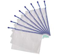 Tarifold Fr 509001- Lot de 8 Pochettes Plastique A4 Zip, Fermeture éclair Document Chemises transparentes Dossier pour Bureaux, Voyage, école, Maison, 330 x 240 mm Bleu