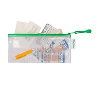 Tarifold Fr 509045- Lot de 8 Pochettes Plastique format Chéquier Zip, Fermeture éclair Document Chemises transparentes Dossier pour Bureaux, Voyage, école, Maison, Couleur Vert