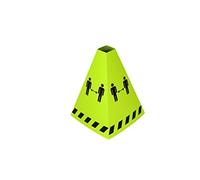 Tarifold Fr 7999834 - Cône d'Avertissement Distance Social à Respecter (Tables, Comptoirs Bars, Bureau d’Accueil) PP, Jaune- Lot de 10 pcs