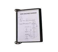 Tarifold Support mural 5 pochettes de présentation PP noir avec champ magnét....