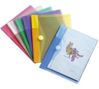 Djois by Tarifold 6 Enveloppes Porte-documents Plastique Fermeture Scratch Format A5 - Couleur Transparente - 510250