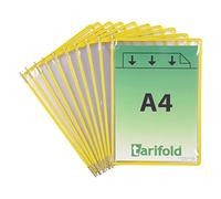 tarifold tdisplay Plaque pochette pivotante, A4, jaune lot 10