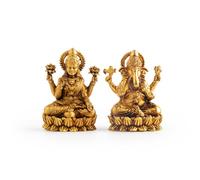 Tarini Gallery Statue d'idole Lakshmi Ganesh en laiton - Sculpture Murti - Design complexe - Décoration religieuse pour la maison, le bureau, le temple, le mariage et les cadeaux (Lakshmi Ganesh)