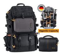 TARION Pro PB-01 Sac Photo Grande Capacité Professionnel Sac à Dos DSLR Caméra Multifonctionnel pour 2 Appareils 7 Objectifs, Ordinateur 15.6 Pouces, Petit Sac de Ceinture G