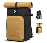 TARION Rolltop Sac à Dos Appareil Photo - Grand Sac Photo avec Compartiment Ordinateur 16 Pouces et Accès Latéral Rapide - Sac Photographie DSLR Urbain avec Housse Imperméable Support Trépied Doré XH