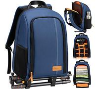 TARION TB-02 Sac a Dos Photo Ordinateur Sac Appareil Photo Compact pour Appareil Photo avec Laptop 15" Résistant aux Intempéries avec Housse de Pluie et Support Trépied (bleu)