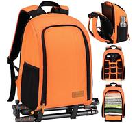 TARION Sacs à dos pour appareil photo pour photographes - Sacs pour appareil photo reflex numérique Sac à dos de photographie de grande capacité avec pochette pour ordinateur portable TB-02 (Orange)