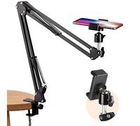 TARION Support de téléphone Portable Support vidéo Bras articulé Bras de Support de Bureau Flexible pour la vidéographie de Photographie Plate en Direct (Noir)