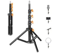 TARION Support d'Éclairage 130 cm : Trépied en Métal pour Studio de Photographie en Plein Air, Lampe, Table, Sol, Anneau Lumineux, Flash