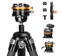 TARION Trépied en fibre de carbone pour appareil photo : trépied de voyage compact et léger, trépied bol + tête sphérique Système unique Quickset, trépied professionnel de 155cm colonne centrale Qobra