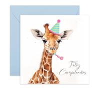 Tarjeta de cumpleaños para niños y niñas - Jirafa de cumpleaños - Tarjeta de felicitación de cumpleaños para adolescentes - Regalos de cumpleaños para amantes de los animales