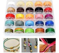 TARKDAK 25 Rouleaux Cordon Coton Ciré 0,55 mm Fil Macramé Bracelet Brésilien pour Bracelets Bricolage Artisanat Cuir Couture Fabrication, 10m / Couleur