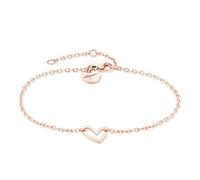 Tarmaris Bracelet pour femme en acier inoxydable avec pendentif en forme de cœur, bracelet pour femme, taille réglable et imperméable, 21 cm, Acier inoxydable, Pas de gemme