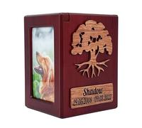 Tarngod Custom Name and Date,Love Logo and Pet Avatar,Cremation Pet Urn, Engraved Dog Cat Ashes, Pet urn for Dogs Cats, Keepsake Wood Box. (D)