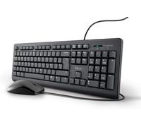 Taro Ensemble Clavier Et Souris Filaires - Qwerty Espagnol, Câble De 1,8 M, Connexion Usb, Clavier Résistant Aux Éclaboussures, Windows, Mac, Pc, Ordinateur Portable, Noir