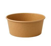 Tarocup Bol à salade jetable BIO - Marron - Avec ou sans couvercle - Revêtement PLA - 500 ml, 750 ml, 1000 ml, 1300 ml (sans couvercle, 1300 ml)