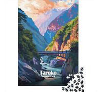 Taroko National Park Taiwan Illustration Puzzle en Bois, 1000 pièces | Pour les jours libres de décembre : ce puzzle pour adultes de 1000 pièces offre une activité classique pour Noël.
