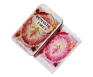 Tarot 78 Cartes Portable Romantique de Société avec Boîte en Fer-Blanc